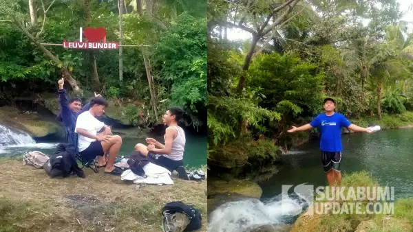 Wisatawan lokal saat berlibur di Lewi Bunder, Kampung Sindangrasa, Desa Buniwangi, Kecamatan Surade, Kabupaten Sukabumi | Foto : Ragil Gilang