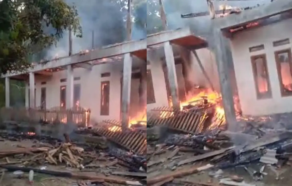 Kebakaran Hebat Landa Ponpes Nurul Iman Tegalbuleud, Kobong dan Madrasah Ludes Terbakar