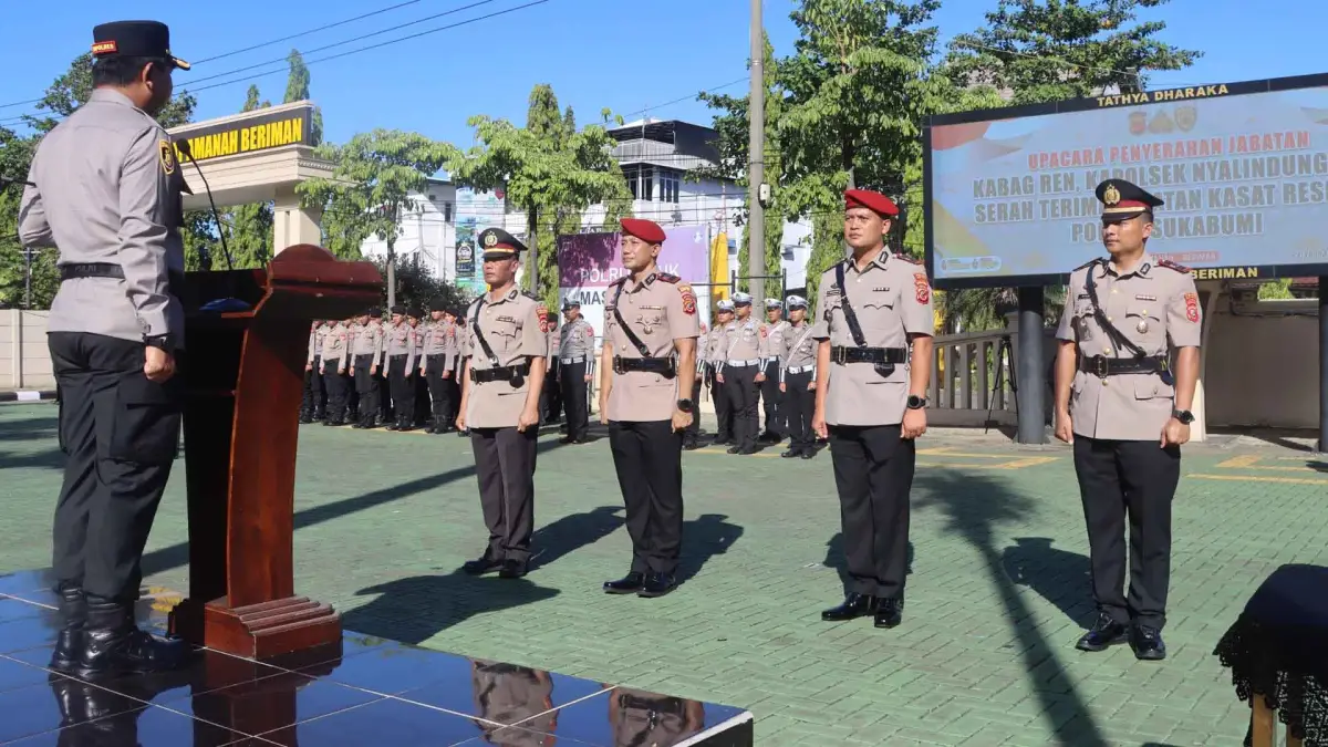 Polres Sukabumi Sertijab Kasat Reskrim hingga Kapolsek Nyalindung