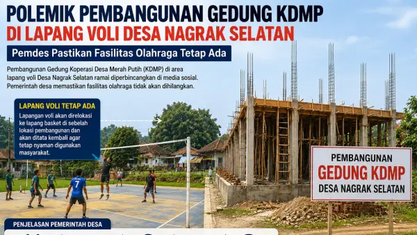 Ilustrasi AI pembangunan gedung KDMP di Desa Nagrak Selatan. (Sumber: Ilustrasi AI)
