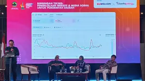 Workshop Bimbingan Teknis dalam acara Media Summit 2026 dengan fokus pada Pengelolaan Website dan Media Sosial untuk Pemerintah Daerah. (Sumber : Istimewa.).