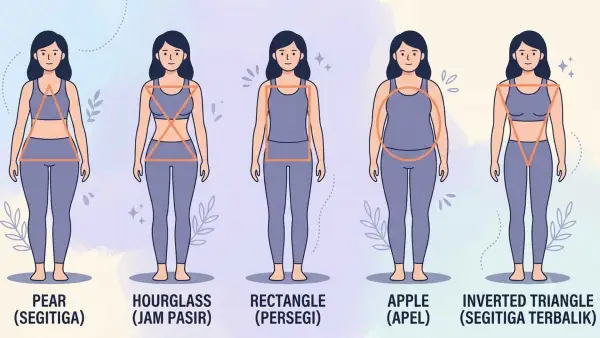 Jenis Bentuk Tubuh. (Sumber Foto: Ilustrasi/AI)