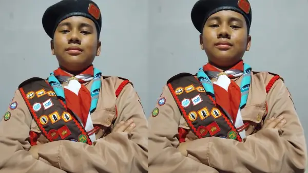 Raffa Akmal Luigi, pelajar yang wakili Kota Sukabumi di Jambore Nasional Pramuka 2026. (Sumber: Istimewa)