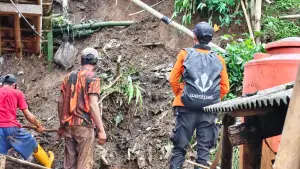 Titik longsor yang terjadi di Desa Kalaparea, Kecamatan Nagrak, Sukabumi. (Sumber: Istimewa)