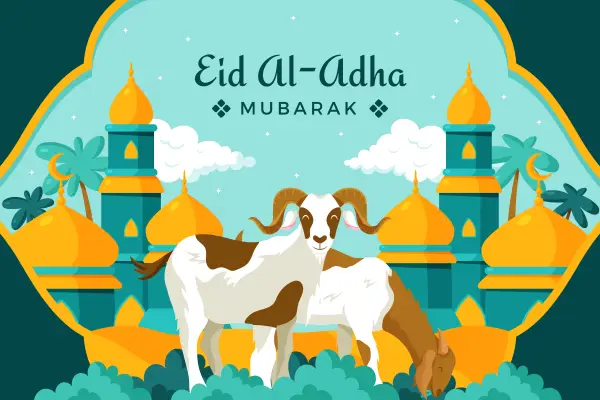 Ilustrasi ucapan hari raya Idul Adha yang penuh doa dan makna (Sumber : Freepik)