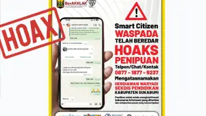 Cek fakta nomor WA penipu mengatasnamakan Sekdis Pendidikan Kabupaten Sukabumi. (Sumber : Diskominfo).