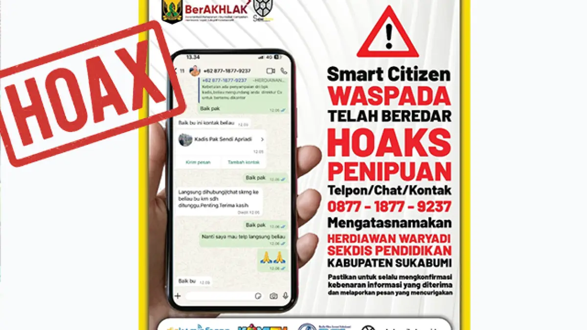 Hati-hati! Nomor WhatsApp Penipu Catut Nama Sekdis Pendidikan Kabupaten Sukabumi