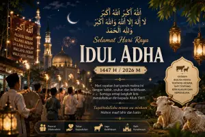 Contol gambar hasil prompt AI poster selamat Idul Adha 2026 yang bisa digunakan (Sumber : AI chatGPT)