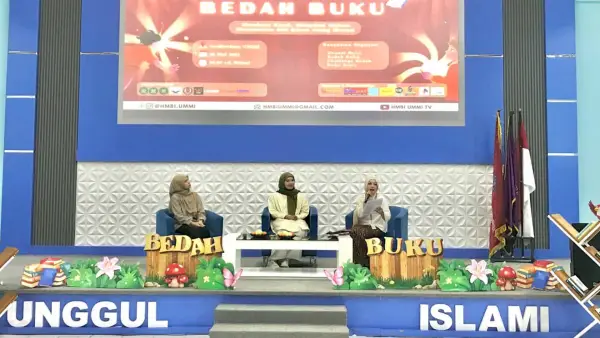 HIMA PBSI UMMI menggelar bedah buku novel A: Aku, Benci & Cinta, Sabtu (23/5/2026). (Sumber Foto: Is-Ma-Ae Tahlohding)