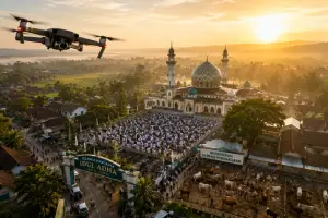 Ilustrasi - Gambar video bertema Idul Adha yang dibuat dengan prompt AI (Sumber : AI chatGPT)
