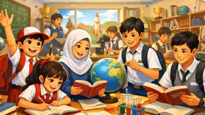 Ilustrasi AI. SPMB Ramah Kabupaten Sukabumi (sumber: Copilot)