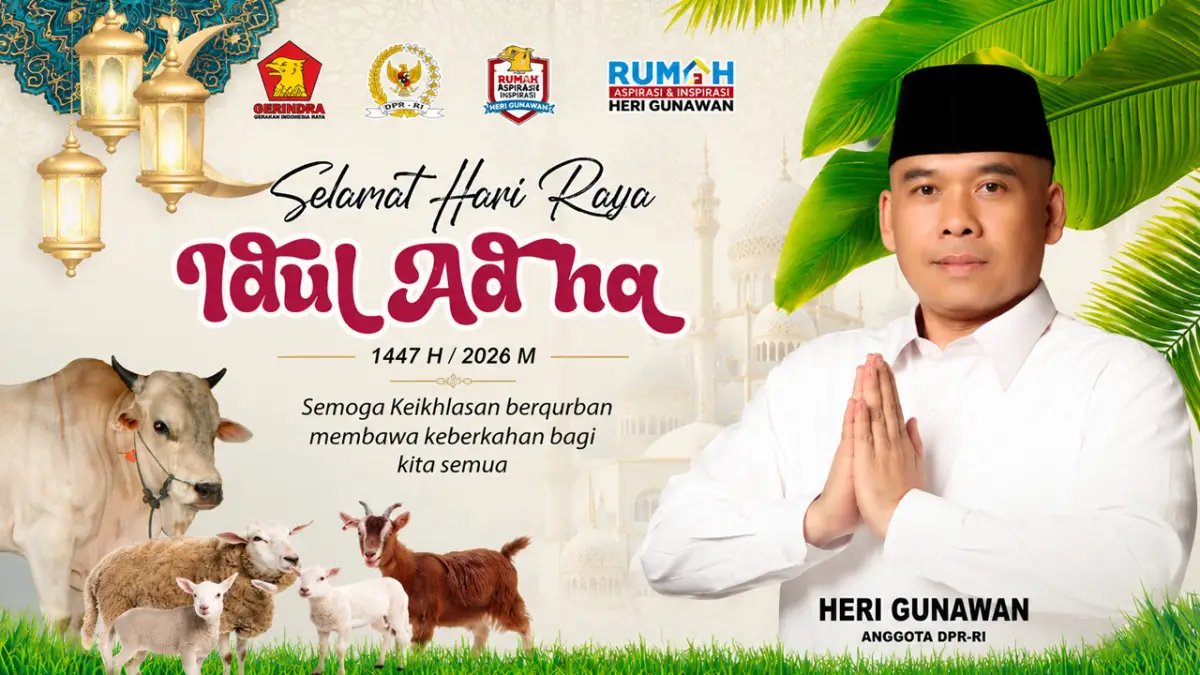 Idul Adha 2026, Anggota DPR RI Sukabumi Heri Gunawan Tebar 25 Hewan Kurban