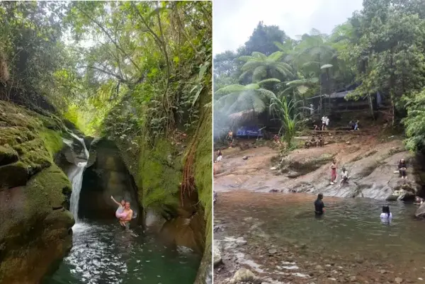 Curug Pilung, salah satu air terjun eksotis yang ada di daerah Cidahu, Sukabumi (Sumber : Gmaps)