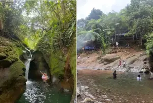 Curug Pilung, salah satu air terjun eksotis yang ada di daerah Cidahu, Sukabumi (Sumber : Gmaps)