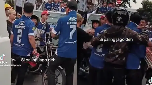 Tangkapan layar dugaan pengeroyokan Bobotoh Sukabumi saat perayaan Persib Bandung Juara Super League 2025/2026. (Sumber : Istimewa.).