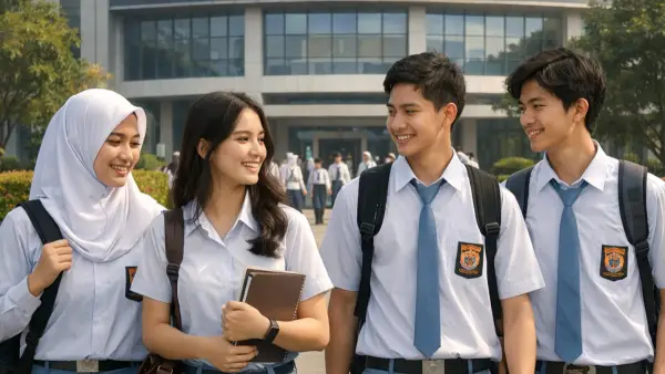 Ilustrasi AI. SMA Unggul Garuda Transformasi 2026 (Sumber: copilot)