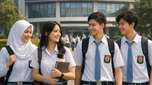 Ilustrasi AI. SMA Unggul Garuda Transformasi 2026 (Sumber: copilot)