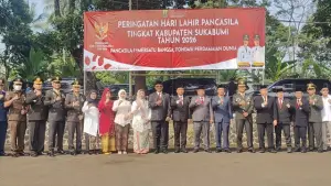 Ketua DPRD Kabupaten Sukabumi, Budi Azhar Mutawali saat menghadiri peringatan hari lahir Pancasila. (Sumber: Istimewa)