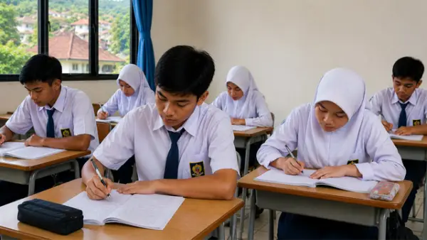 Ilustrasi siswa SMPN di Kota Sukabumi. (Sumber: Ilustrasi AI)