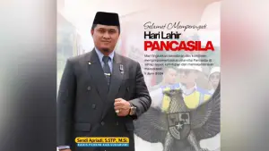 Kadisperkim Kabupaten Sukabumi Sendi Apriadi mengucapkan selamat memperingati Hari Lahir Pancasila. (Sumber Foto: Istimewa)
