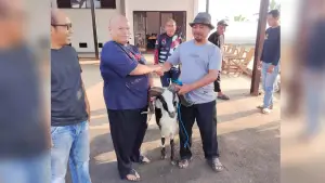 Prosesi penyerahan hewan kurban BP Mektan Jabar kepada pegawai. (Sumber Foto: Dok. BP Mektan Jabar)