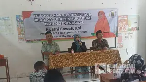 Anggota DPRD Kabupaten Sukabumi dari Fraksi PKS, Leni Liawati, saat kegiatan reses di Kecamatan Cisolok, Rabu (3/6/2026). (Sumber : SU/Ilyas).