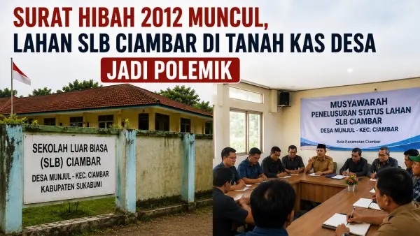 Ilustrasi polemik SLB Ciambar di Desa Munjul, Kabupaten Sukabumi. (Sumber: Ilustrasi AI)