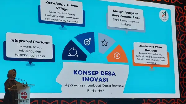kegiatan “BRIN Goes to Villages: BRIN Menyapa Desa” yang diselenggarakan Badan Riset dan Inovasi Nasional (BRIN) di Auditorium Sumitro Djojohadikusumo, Gedung B.J. Habibie, Jakarta Pusat, Kamis (4/6/2026). (Sumber: Istimewa)