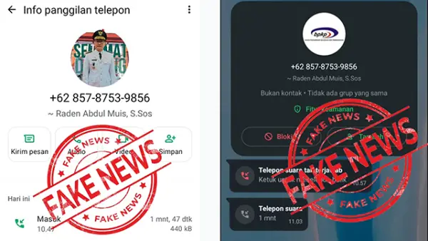 Cek fakta nomor WA penipu mengatasnamakan Camat Warudoyong. (Sumber : Instagram/@kecamatan_warudoyong).