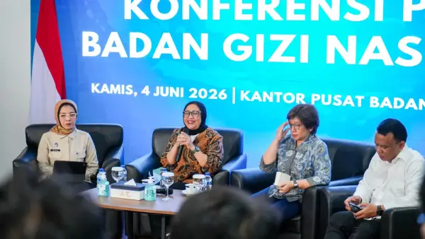 Kepala BGN, Nanik S. Deyang saat konferensi Pers di Kantor BGN, Jakarta, Kamis (4/6/2026). (Sumber: Dok BGN)