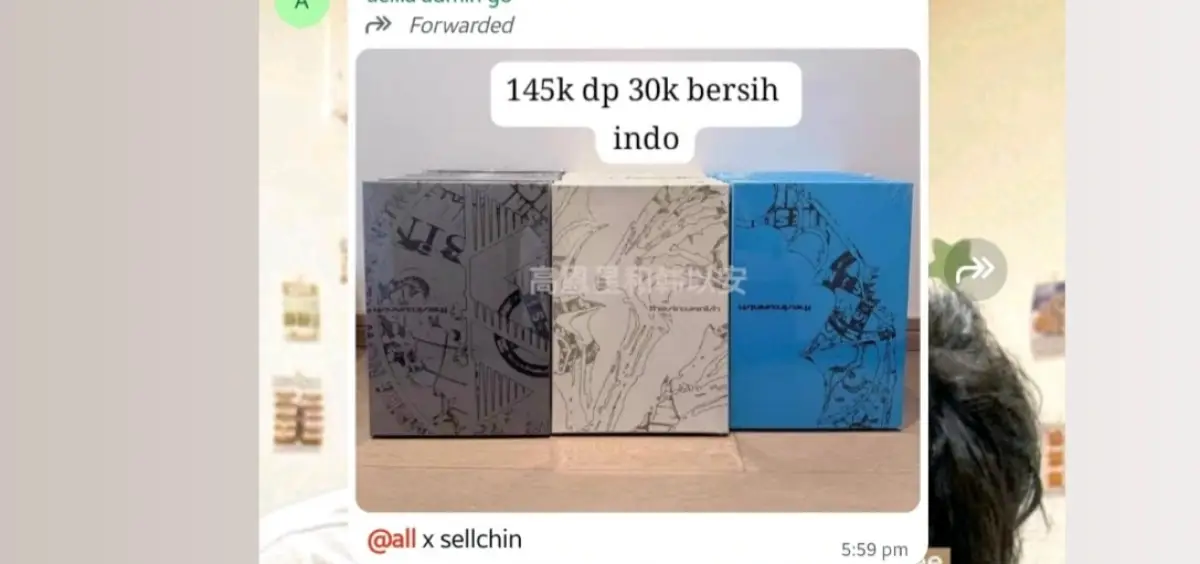 Proses penjualan merchandise K-pop yang dikirimkan Admin ke grup GO.