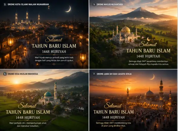 Ilustrasi - Video ucapan selamat Tahun Baru Islam 1448 Hijriyah (Sumber : AI chatGPT)