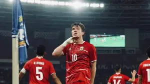 Selebrasi Ole Romeny saat mencetak gol ke gawang Oman (Sumber: Instagram/@oleromeny)