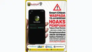 Nomor WhatsApp yang mengatasnamakan Ketua Komisi 1 DPRD Kabupaten Sukabumi, Iwan Ridwan. (Sumber : Diskominfo).
