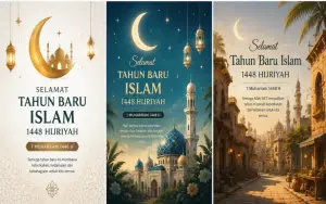 Kumpulan Prompt AI Gambar Tahun Baru Islam 1448 Hijriyah dengan berbagai tema dan suasana yang bisa digunakan (Sumber : AI chatGPT)