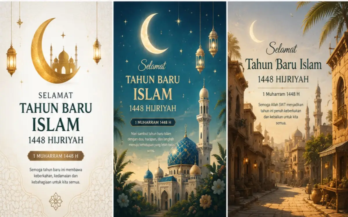 25 Prompt Ai Gambar Ucapan Tahun Baru Islam 1448 H Berbagai Tema dan Suasana