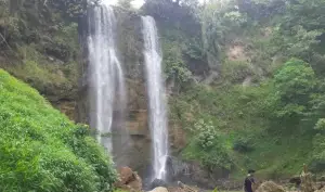 Curug Cihideung jadi salah satu air terjun yang jarang diketahui wisatawan, namun menyimpan keindahan di Selatan Sukabumi (Sumber : Gmaps)