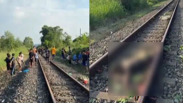 Seorang pria paruh baya, pedagang sayur tewas tertabrak kereta api di Parungkuda, Sukabumi. Minggu (14/6/2026). (Sumber: Dok Warga)