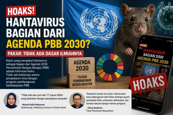 Hoaks! Hantavirus bagian dari Agenda PBB 2030. (Sumber Foto: AI)