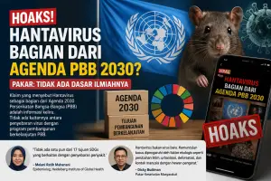 Hoaks! Hantavirus bagian dari Agenda PBB 2030. (Sumber Foto: AI)