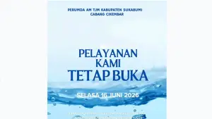 Tetap melayani di hari libur, Perumda TJM Cikembar memberikan kemudahan bagi pelanggan. (Sumber : Perumdam TJM).