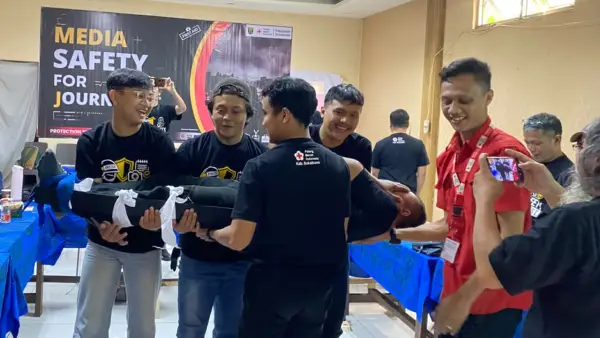 Para jurnalis Sukabumi saat mengikuti pelatihan keselamatan kerja bagi jurnalis. (Sumber: Istimewa)