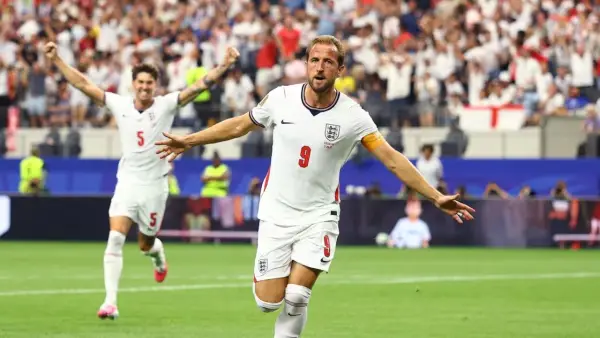 Selebrasi Harry Kane setelah mencetak gol ke gawang Kroasia di ajang Piala Dunia 2026. (Sumber: web/en.as.com)