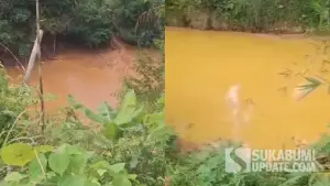 Kondisi air Sungai Cikaso di wilayah Desa Neglasari, Kecamatan Lengkong, Kabupaten Sukabumi, kembali dikeluhkan warga karena keruh saat musim kemarau. (Sumber Foto: Istimewa)