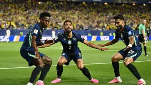 Selebrasi Matheus Cunha setelah berhasil mencetak gol ke gawag Haiti di Piala Dunia 2026 (Sumber: web/en.as.com)