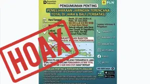 Pemadaman Listrik selama 3 hari dari PLN adalah hoaks. (Sumber : Istimewa.).