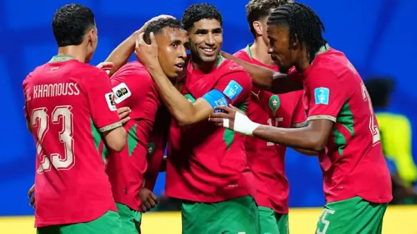 Selebrasi para pemain Maroko setelah berhasil mencetak gol ke gawang Haiti (Sumber: web/espn.com)