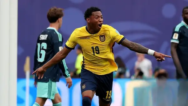 Selebrasi Gonzalo Plata setelah menjadi penentu kemenangan Ekuador atas Jerman (Sumber: web/en.as.com)
