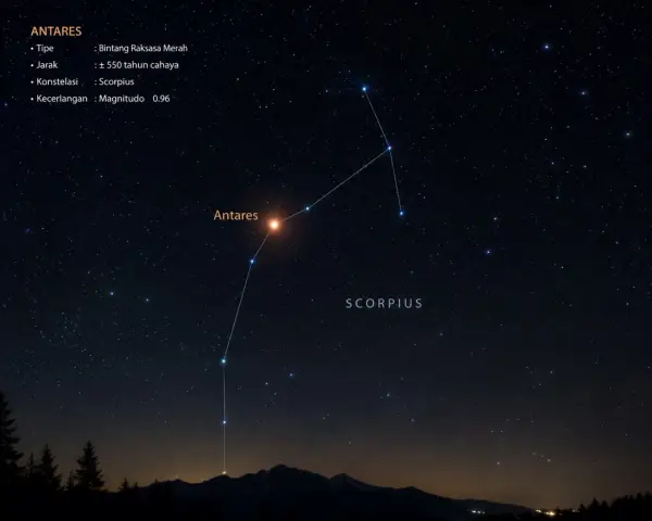 Ilustrasi - Bintang Antares akan menampakan dirinya di langit malam pada 27 Juni 2026 (Sumber : AI chatGPT)