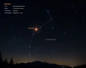 Ilustrasi - Bintang Antares akan menampakan dirinya di langit malam pada 27 Juni 2026 (Sumber : AI chatGPT)